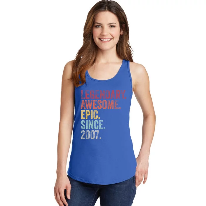 Vintage 2007 15th Birthday Legendary Awesome Epic Since 2007 Cute Gift Ladies Essential Tank