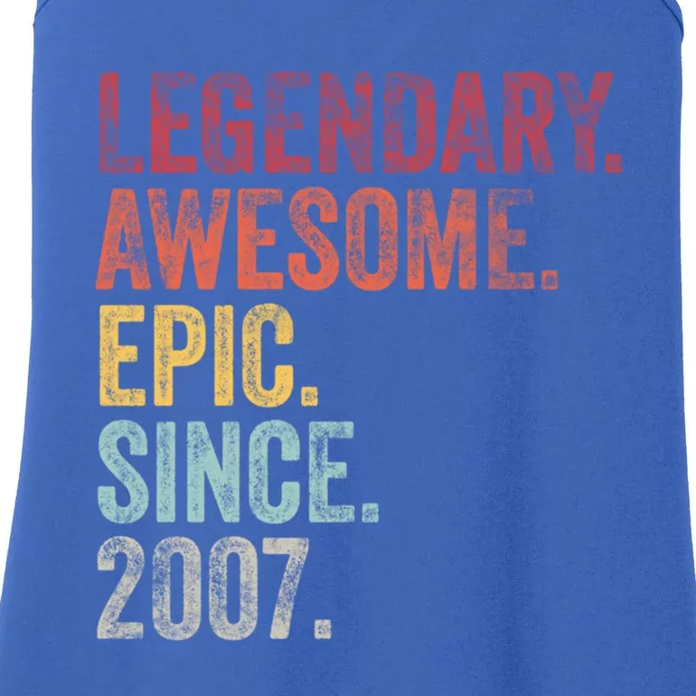 Vintage 2007 15th Birthday Legendary Awesome Epic Since 2007 Cute Gift Ladies Essential Tank