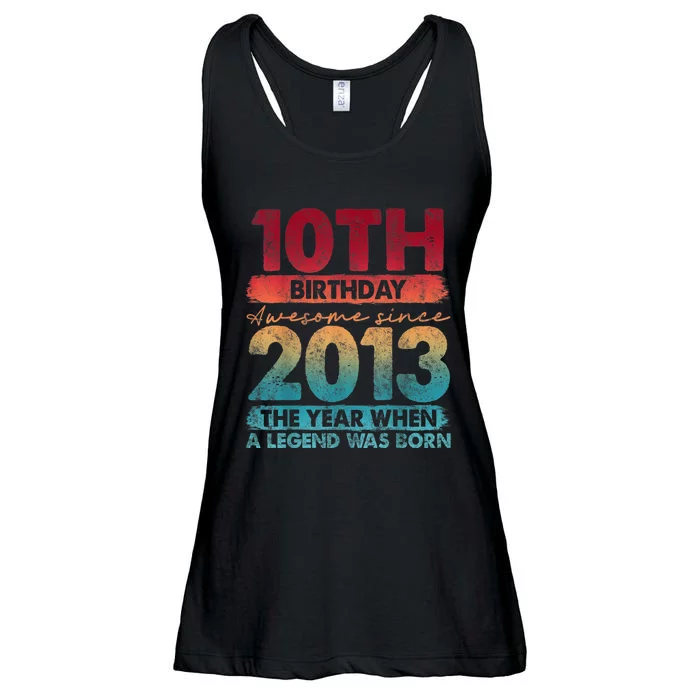 Vintage 2013 10 Year Old Gifts Limited Edition 10th Birthday Ladies Essential Flowy Tank