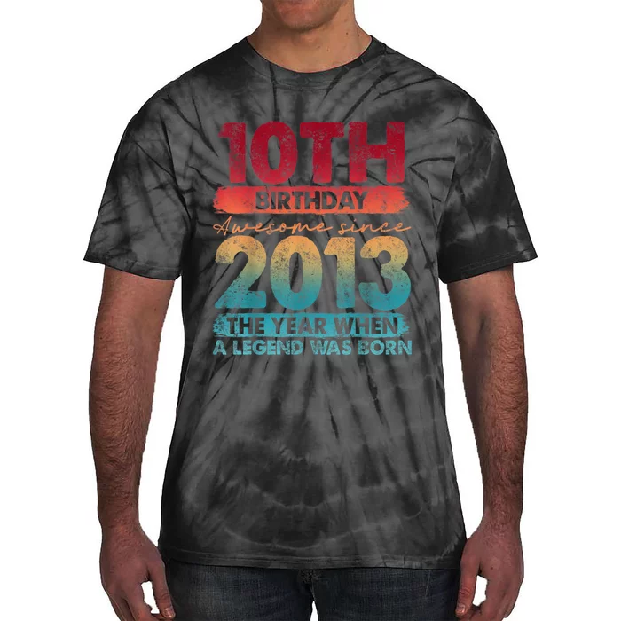 Vintage 2013 10 Year Old Gifts Limited Edition 10th Birthday Tie-Dye T-Shirt