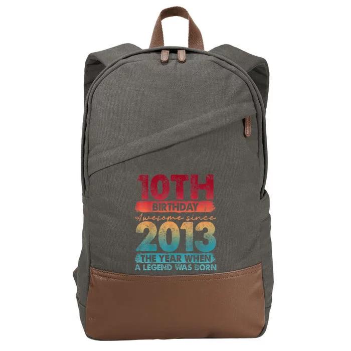 Vintage 2013 10 Year Old Gifts Limited Edition 10th Birthday Cotton Canvas Backpack