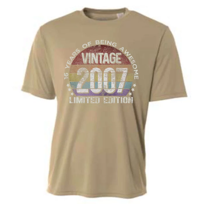 Vintage 2007 16 Year Old Gifts Limited Edition 16th Birthday Funny Love Cooling Performance Crew T-Shirt