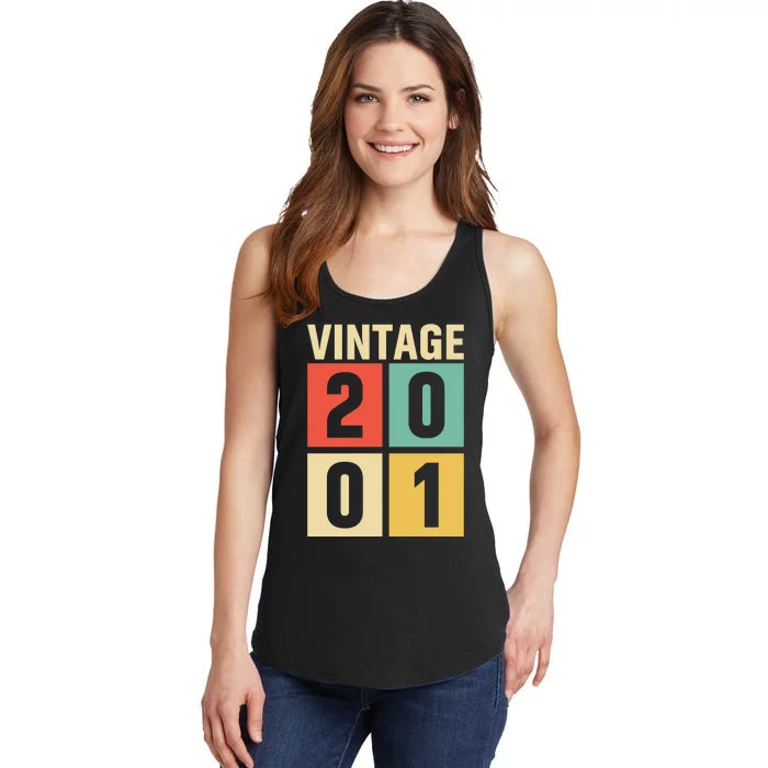 Vintage 2001 21st Birthday Celebration Ladies Essential Tank