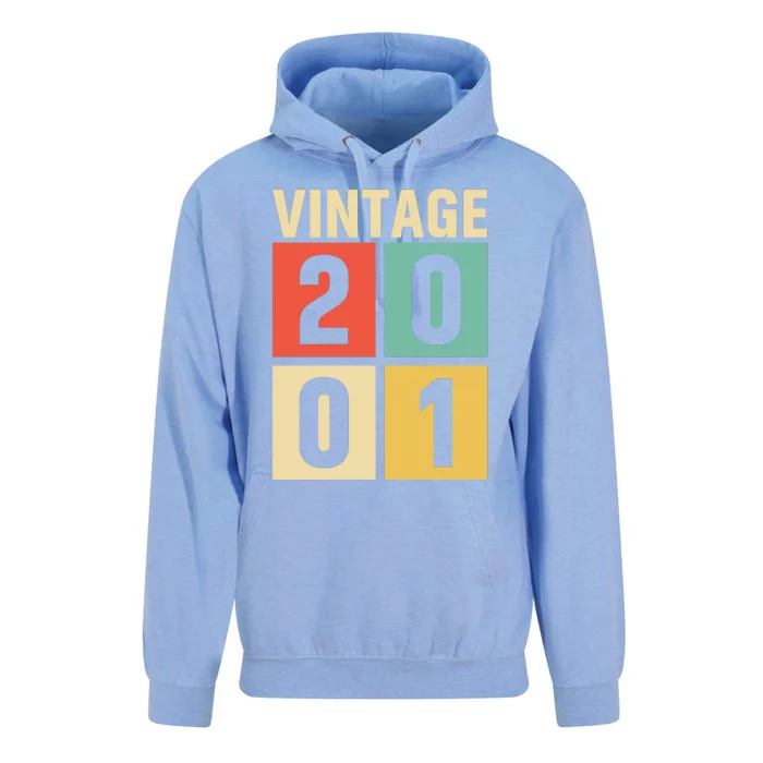 Vintage 2001 21st Birthday Celebration Unisex Surf Hoodie