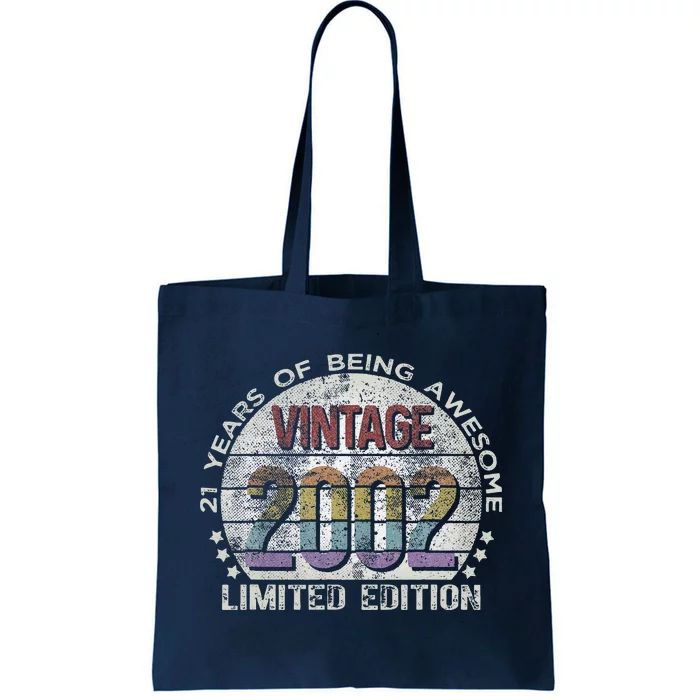 Vintage 2002 21 Year Old Gifts Limited Edition 21st Birthday Gift Funny Love Tote Bag