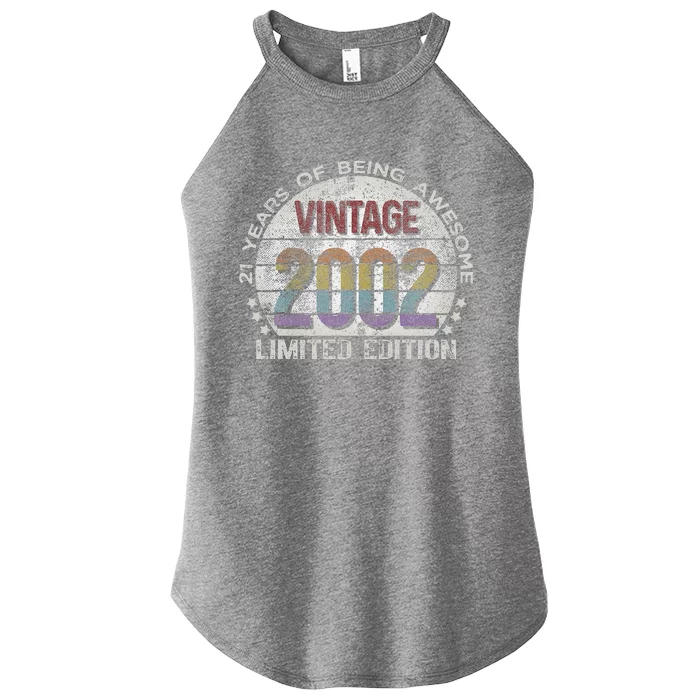 Vintage 2002 21 Year Old Gifts Limited Edition 21st Birthday Gift Funny Love Women’s Perfect Tri Rocker Tank