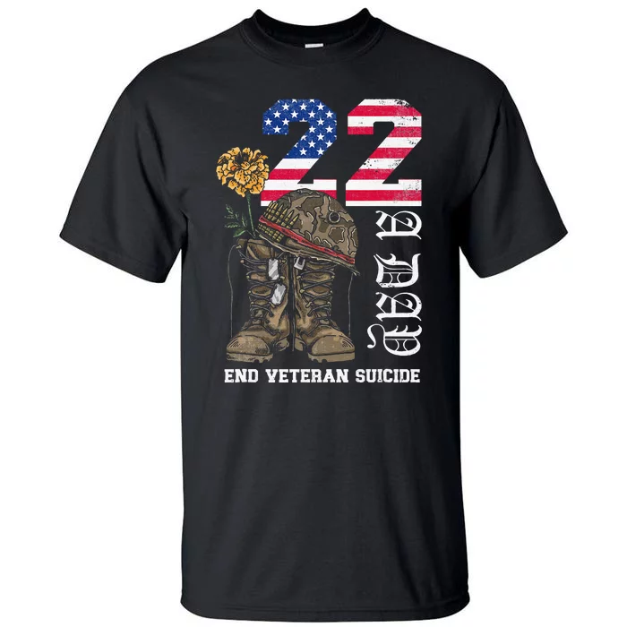 Veteran 22 A Day Take Their Lives End Veteran Suicide Tall T-Shirt