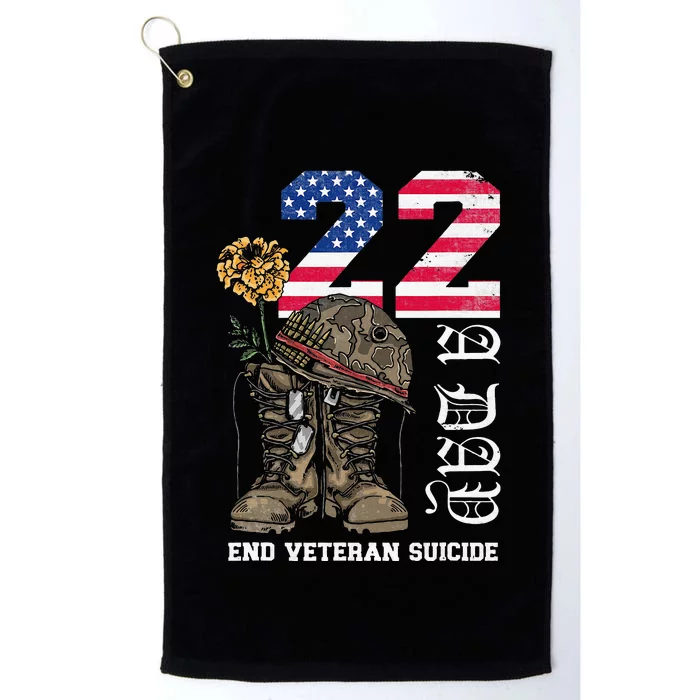 Veteran 22 A Day Take Their Lives End Veteran Suicide Platinum Collection Golf Towel