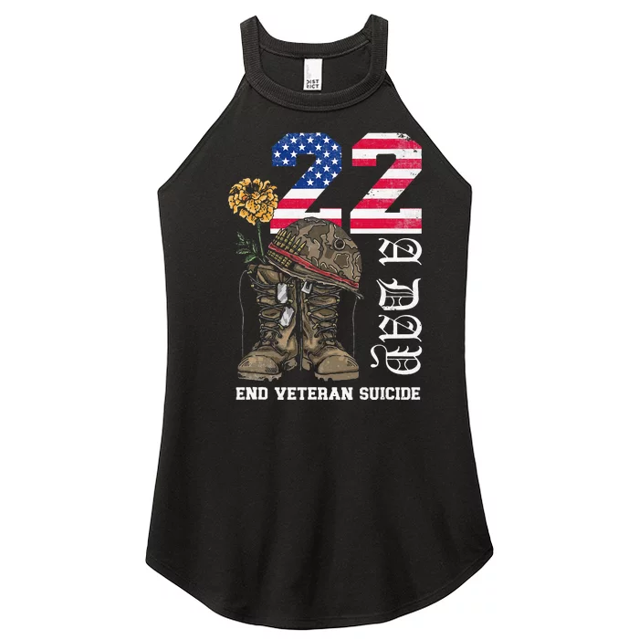 Veteran 22 A Day Take Their Lives End Veteran Suicide Women’s Perfect Tri Rocker Tank