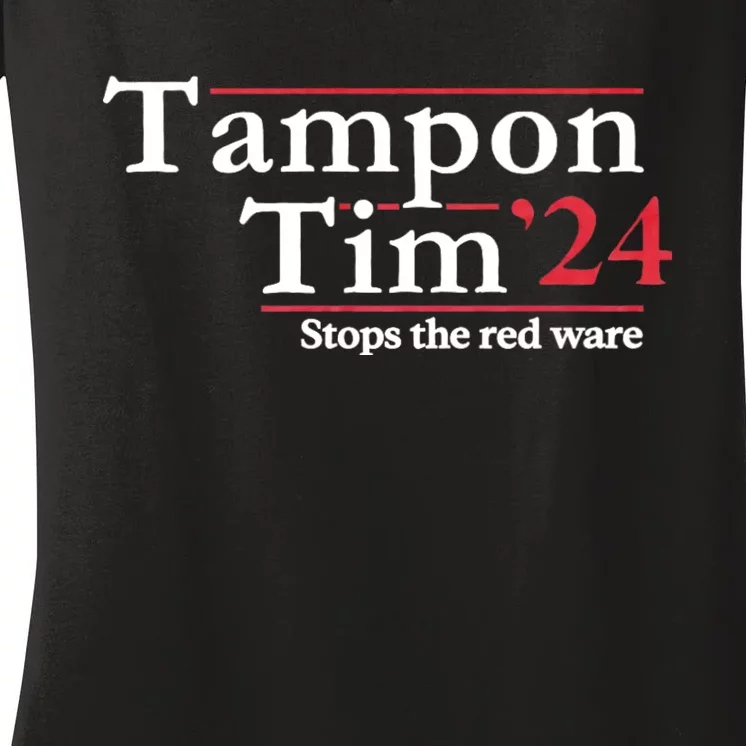 Voting 2024 Apparels Tampon Tim Women's V-Neck T-Shirt