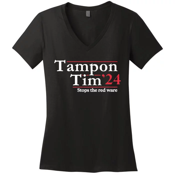 Voting 2024 Apparels Tampon Tim Women's V-Neck T-Shirt