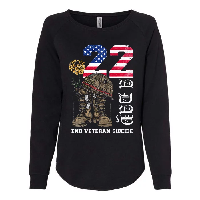 Veteran 22 A Day Take Their Lives End Veteran Suicide Womens California Wash Sweatshirt