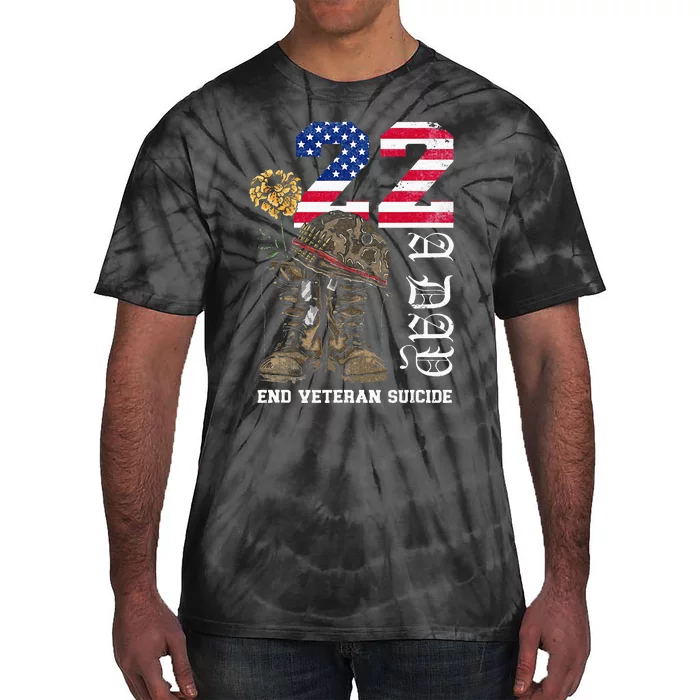 Veteran 22 A Day Take Their Lives End Veteran Suicide Tie-Dye T-Shirt