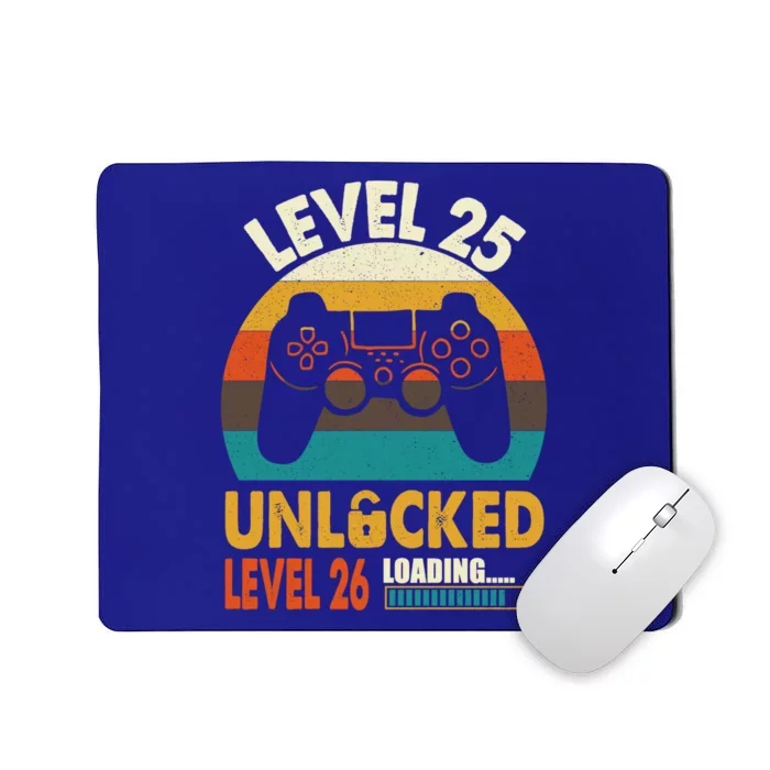 Vintage 25th Birthday Level 25 Unlocked Level 26 Loading Cute Gift Mousepad