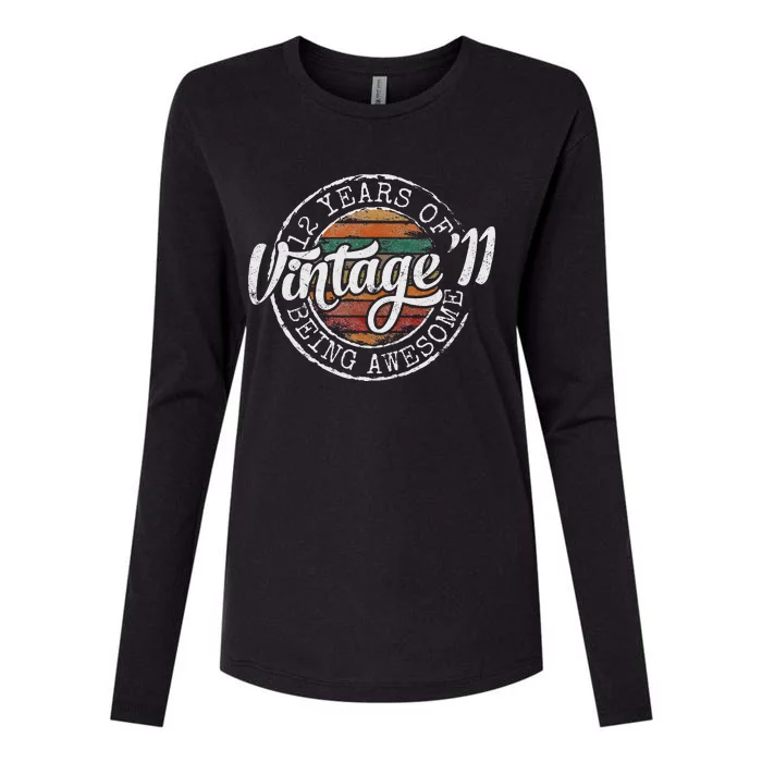 Vintage 2011 Bday Stamp 12th Birthday Gifts 12 Year Old Womens Cotton Relaxed Long Sleeve T-Shirt