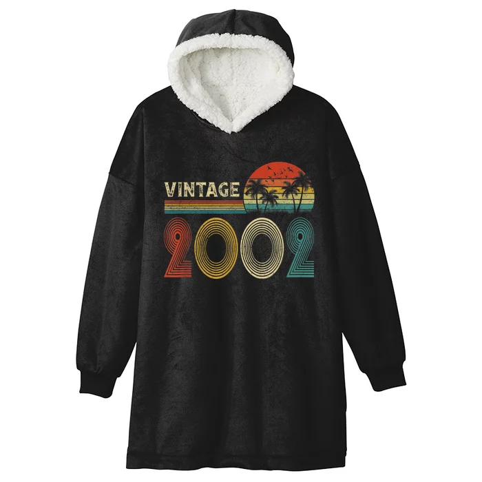 Vintage 2002 Born In 2002 21st Birthday Gifts 21 Year Old Hooded Wearable Blanket