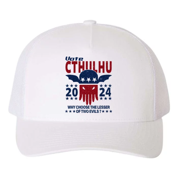 Vote 2024 Cthulhu President Choose The Lesser Of Two Evils Yupoong Adult 5-Panel Trucker Hat