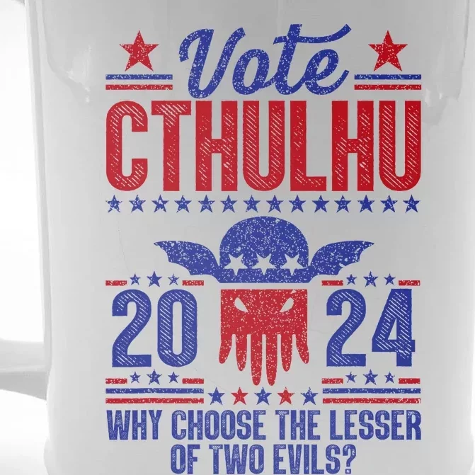 Vote 2024 Cthulhu President Choose The Lesser Of Two Evils Front & Back Beer Stein