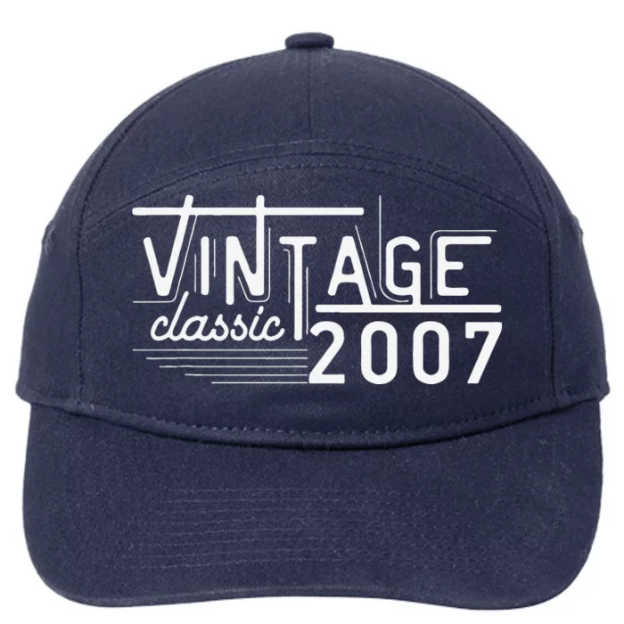 Vintage 2007 Classic 16 Year Old Gifts 16th Birthday Retro 7-Panel Snapback Hat