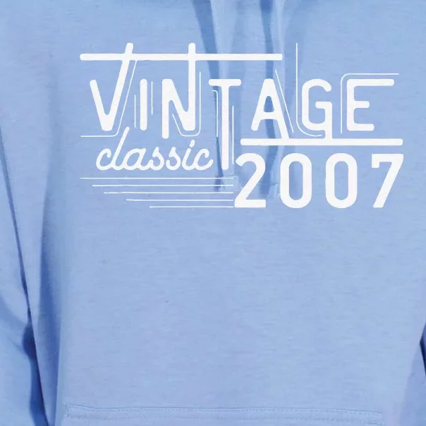 Vintage 2007 Classic 16 Year Old Gifts 16th Birthday Retro Unisex Surf Hoodie