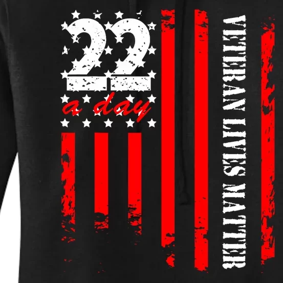 Veteran 22 Day Veteran Lives Matter Suicide Awareness Ptsd Women's Pullover Hoodie