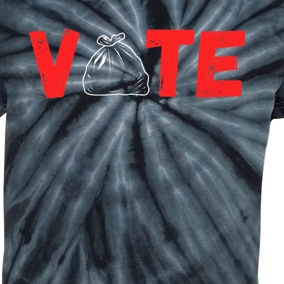 Vote 2024 Election Design With Garbage Bag Graphic Kids Tie-Dye T-Shirt