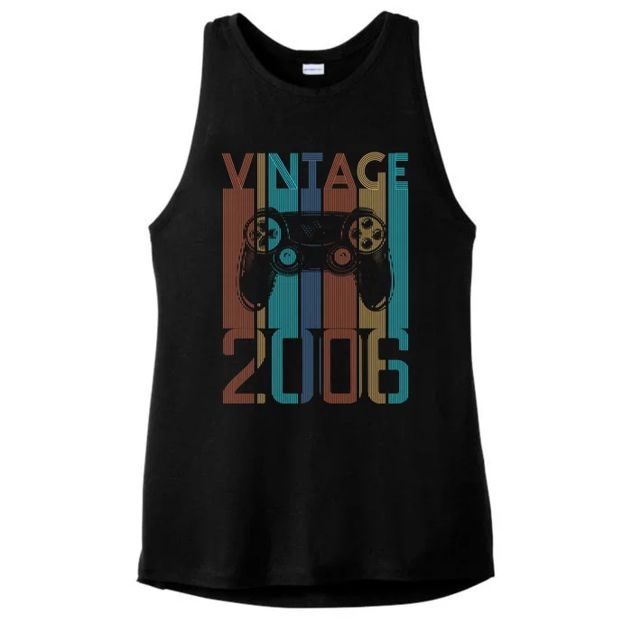 Vintage 2006 Gaming Funny Gift For 17 Year Old Gamer Birthday Gift Ladies Tri-Blend Wicking Tank