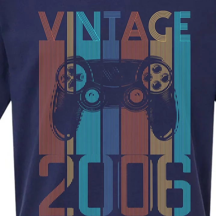 Vintage 2006 Gaming Funny Gift For 17 Year Old Gamer Birthday Gift Sueded Cloud Jersey T-Shirt