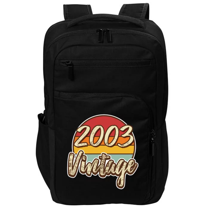 Vintage 2003 Gift 18th Birthday Gift Retro 18 Years Old Gift Impact Tech Backpack