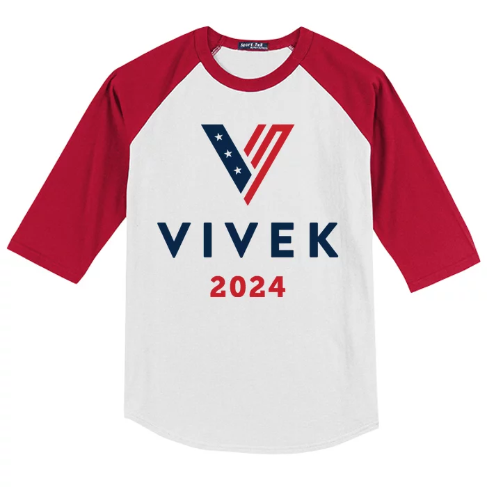 Vivek 2024 Ivek Ramaswamy For President Kids Colorblock Raglan Jersey