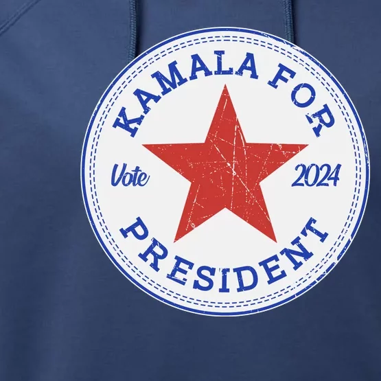 Vote 2024 Kamala For President Sneaker Logo Performance Fleece Hoodie