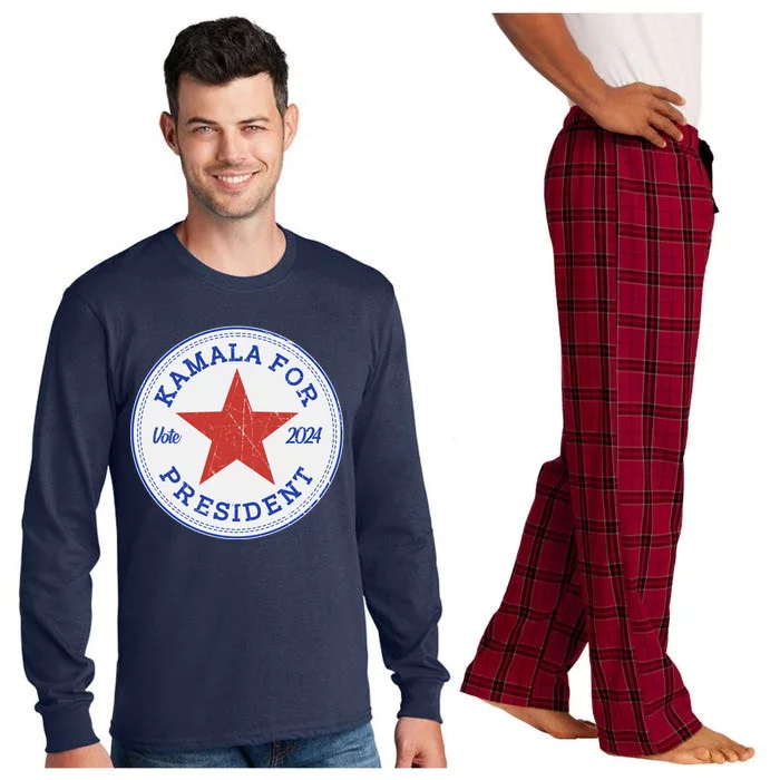 Vote 2024 Kamala For President Sneaker Logo Long Sleeve Pajama Set