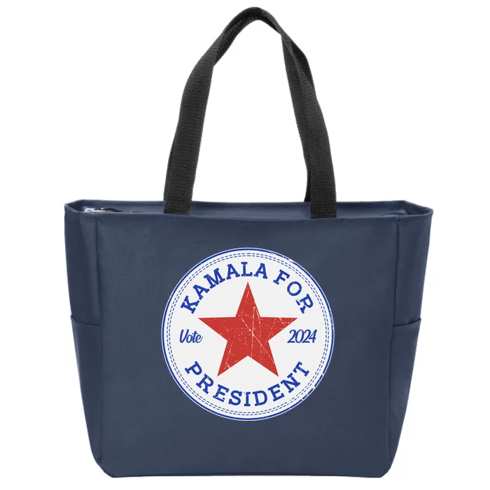 Vote 2024 Kamala For President Sneaker Logo Zip Tote Bag