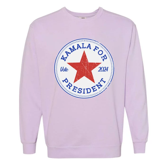 Vote 2024 Kamala For President Sneaker Logo Garment-Dyed Sweatshirt