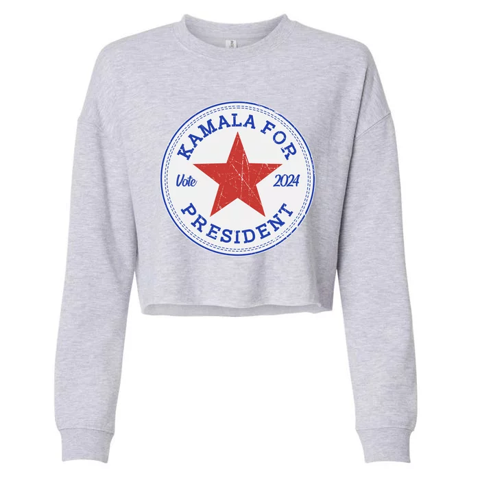 Vote 2024 Kamala For President Sneaker Logo Cropped Pullover Crew