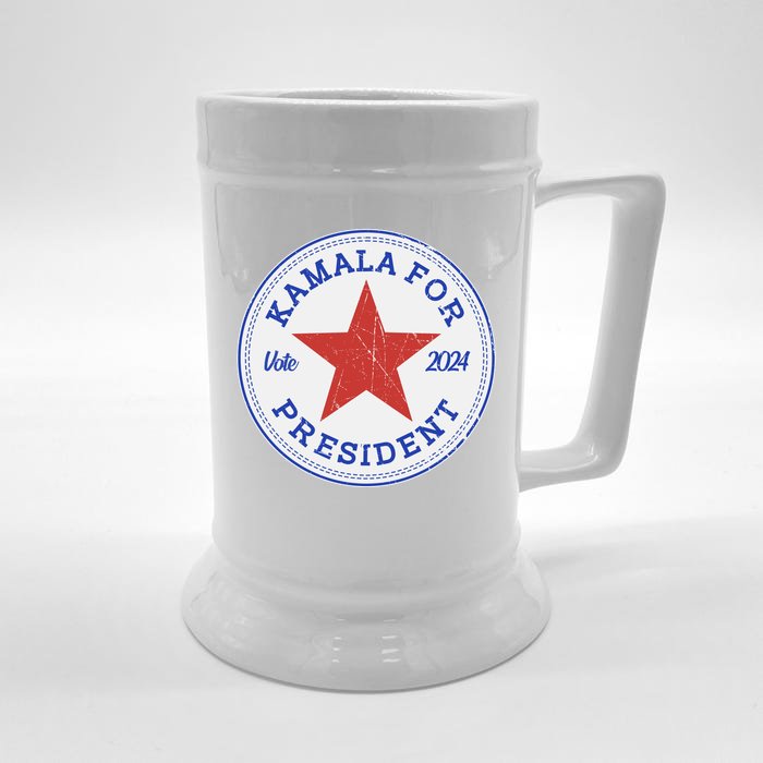 Vote 2024 Kamala For President Sneaker Logo Front & Back Beer Stein