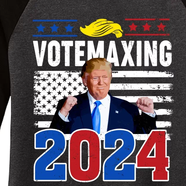 Votemaxing 2024 Looksmaxxing Funny Women's Tri-Blend 3/4-Sleeve Raglan Shirt