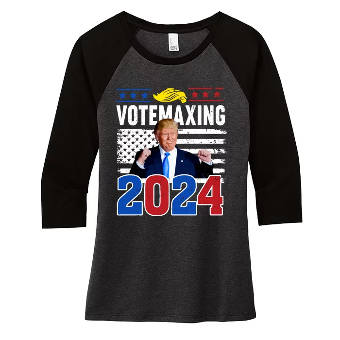 Votemaxing 2024 Looksmaxxing Funny Women's Tri-Blend 3/4-Sleeve Raglan Shirt