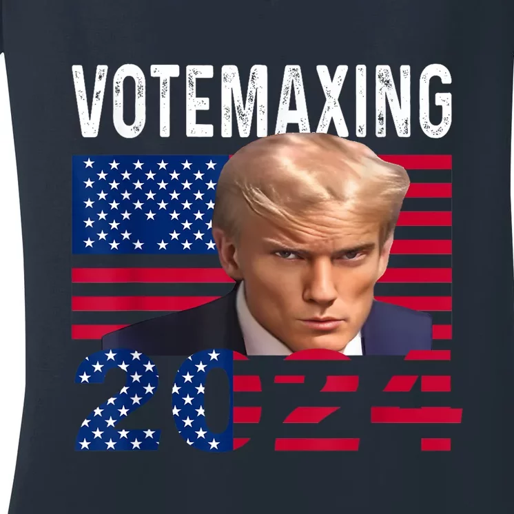 Votemaxing 2024 Looksmaxxing Funny Women's V-Neck T-Shirt