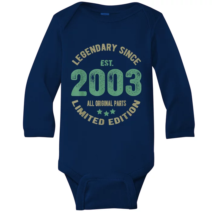 Vintage 2003 Limited Edition 20th Birthday 20 Year Old Baby Long Sleeve Bodysuit