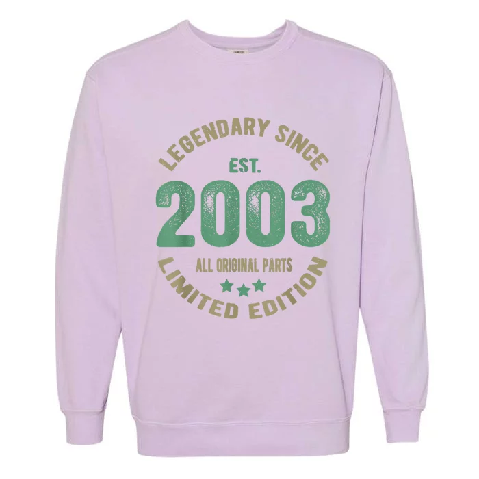 Vintage 2003 Limited Edition 20th Birthday 20 Year Old Garment-Dyed Sweatshirt