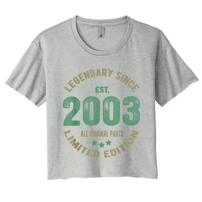 Vintage 2003 Limited Edition 20th Birthday 20 Year Old Women's Crop Top Tee