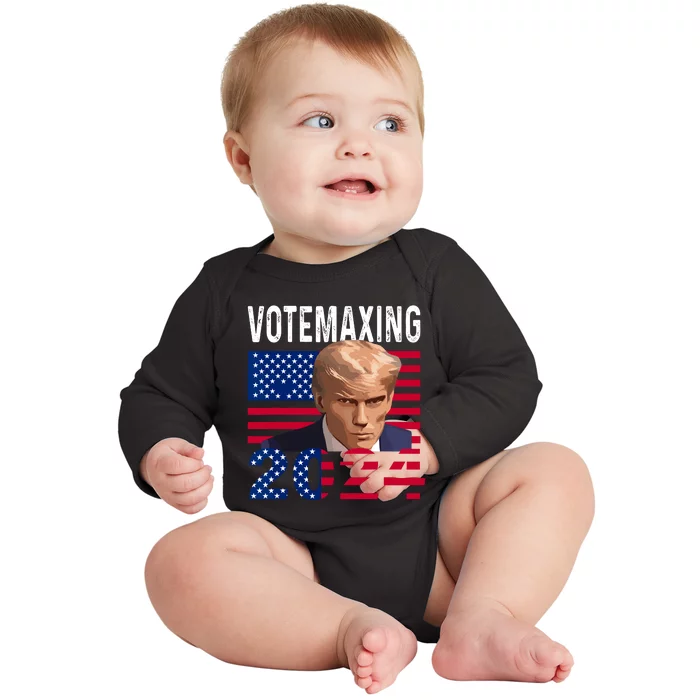 Votemaxing 2024 Looksmaxxing Funny Baby Long Sleeve Bodysuit