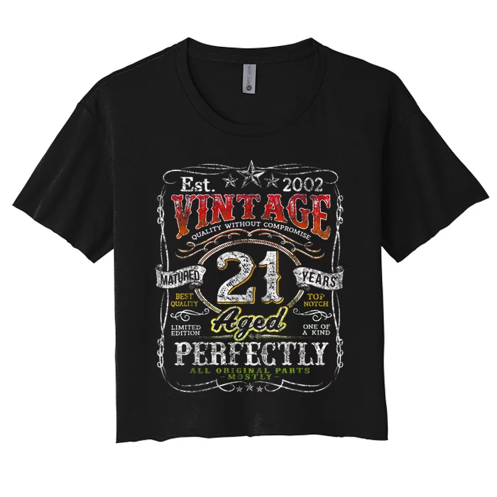 Vintage 2002 Limited Edition 21 Year Old 21st Birthday Men Women's Crop Top Tee