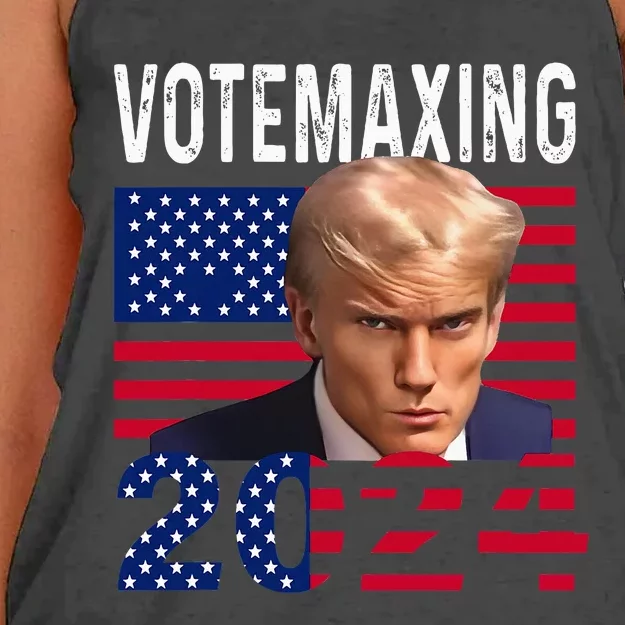 VoteMaxing 2024 LooksMaxxing Funny Women's Knotted Racerback Tank