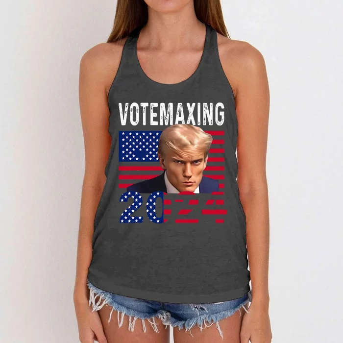 VoteMaxing 2024 LooksMaxxing Funny Women's Knotted Racerback Tank