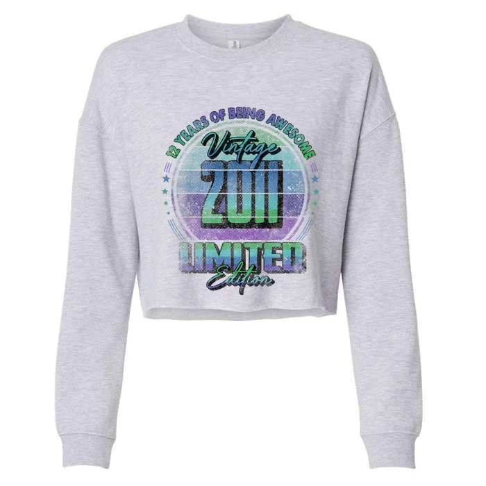 Vintage 2011 Limited Edition Funny 12 Year Old 12th Birthday Cropped Pullover Crew