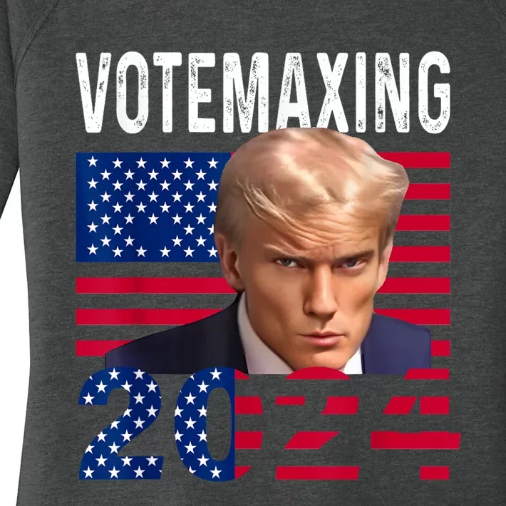 Votemaxing 2024 Looksmaxxing Funny Women's Perfect Tri Tunic Long Sleeve Shirt