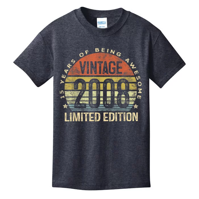 Vintage 2008 Limited Edition 15 Year Old Gifts 15th Birthday Kids T-Shirt