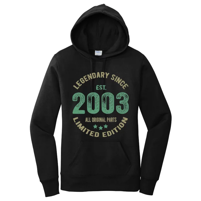 Vintage 2003 Limited Edition 20th Birthday 20 Year Old Women's Pullover Hoodie